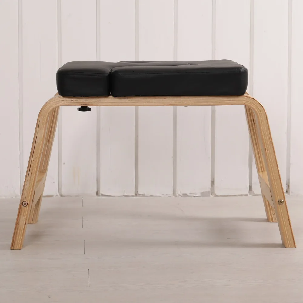 Wooden Yoga Stool Yoga Exercise Chair Body-bulding Workout Bench Inversion