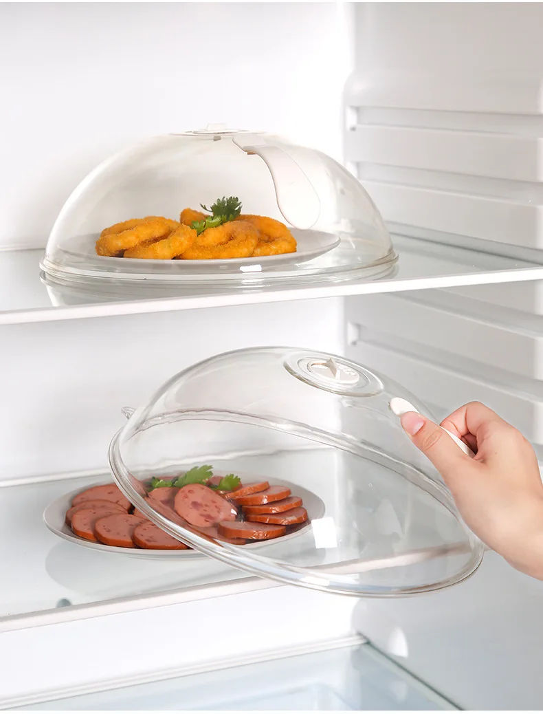 Reusable environmentally safe plastic microwave food cover transparent food preservation cover
