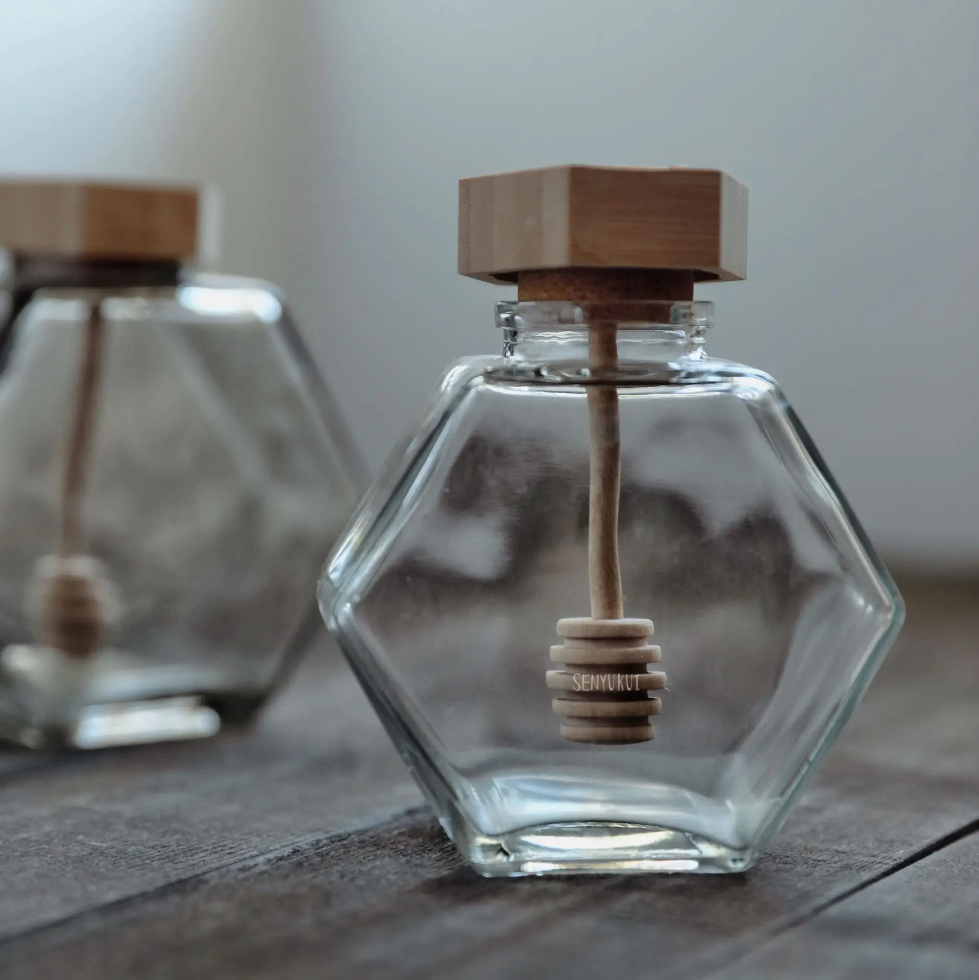 100ml Home Kitchen Food Storage Containers hexagonal thickened Lids jam sealed bottle customizable honey bottles glass honey jar