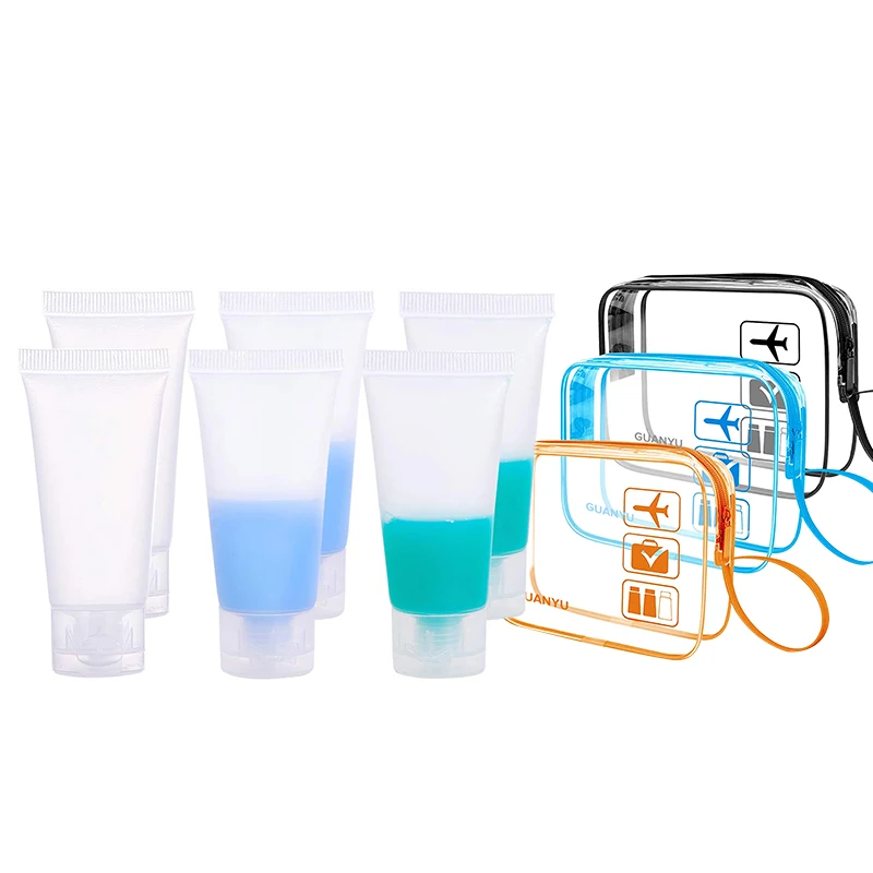 Portable Travel Bottles Toiletries Containers 2oz Refillable PE Hand Cream Lotion Squeeze Tubes for Cosmetic Tube Packaging