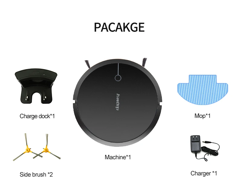 Black Mini Floor Vacuum Cleaning Robot with Controller Easy Home Robot Vacuum Cleaner Scheduled Cleaning Dry Household Ybs 1705