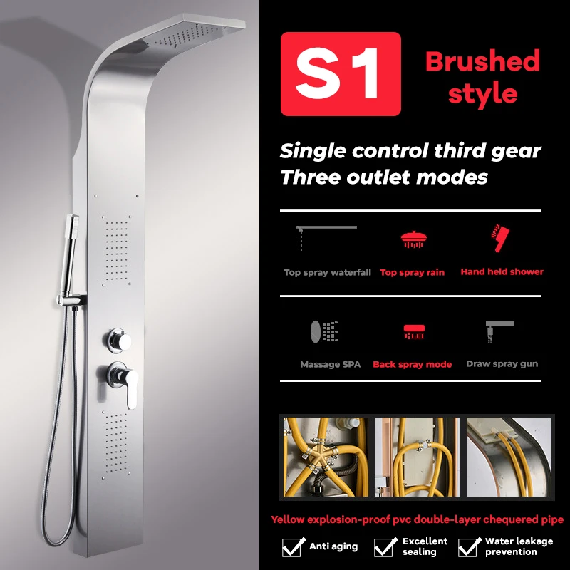 Shower panel factory price shower set bathroom wholesale commercial multifunctional modern bathroom shower