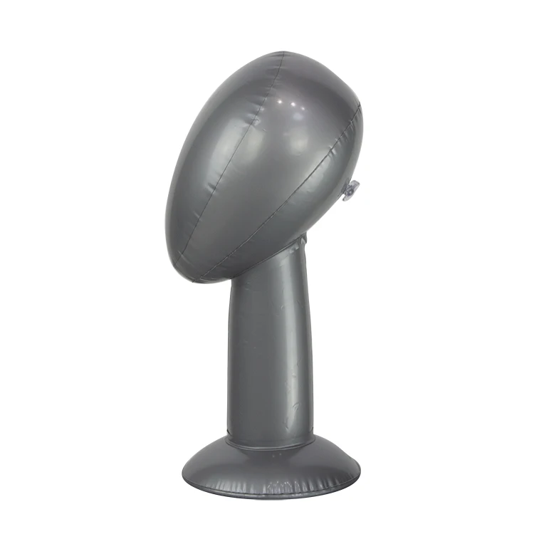 Commercial PVC Material  Male Female Adjustable Grey Inflatable Mannequins Head