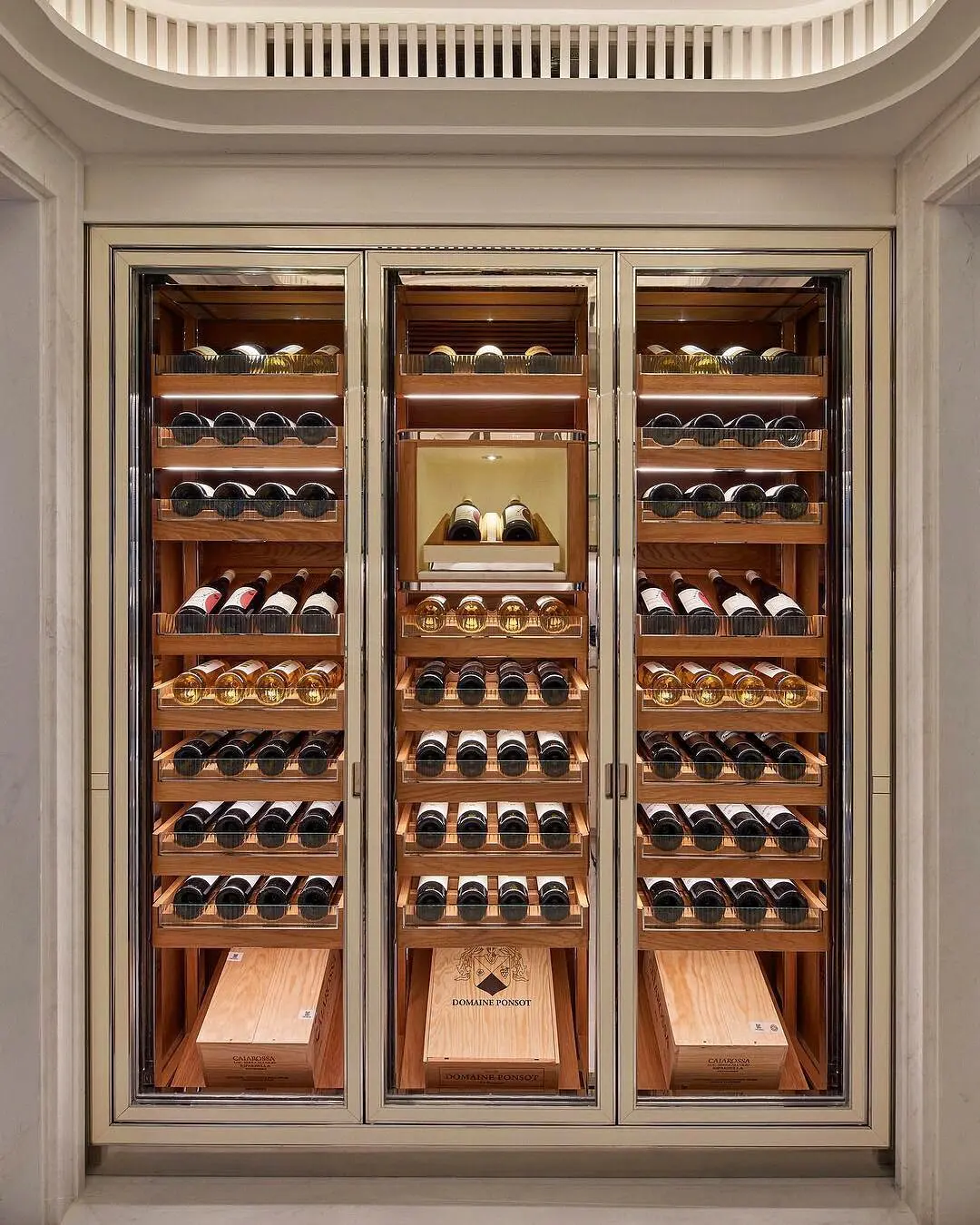 Free installation of high-end private custom stainless steel thermostatic wine cabinet with inverter compressor