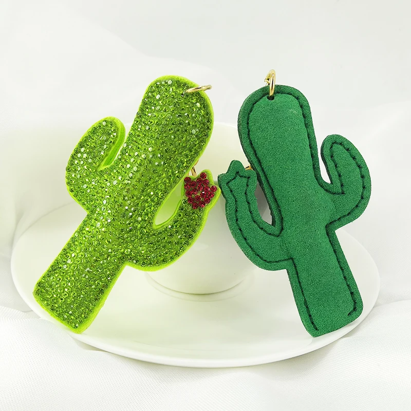 Trend Foreign Trade Korea Velvet Hot Cactus Keychain Pendant DIY Plant Tassel Bag Accessories