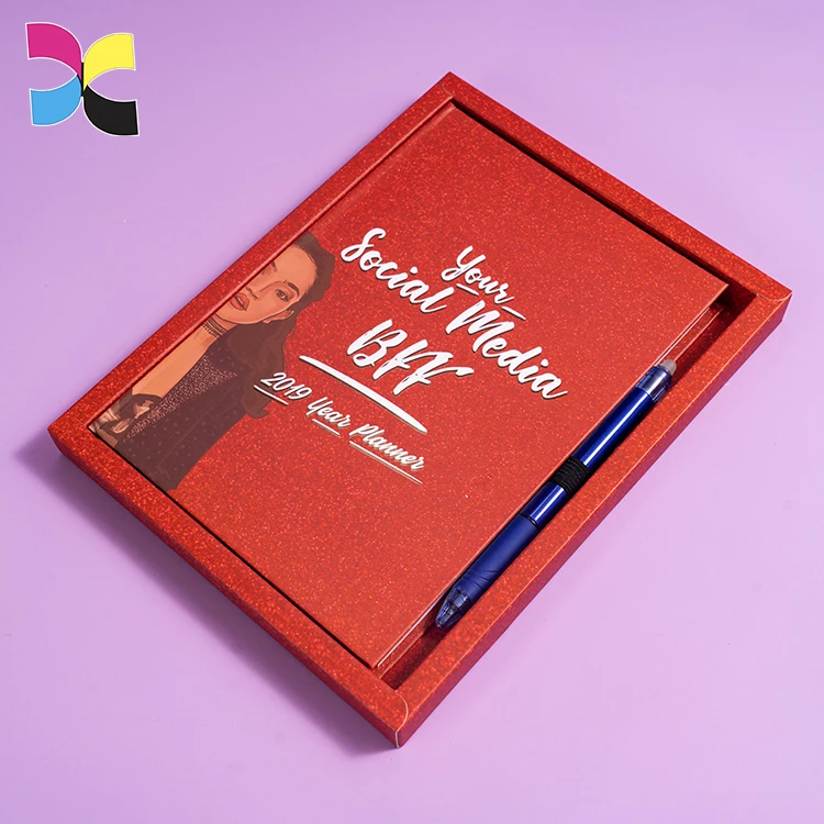 Custom printed leather journals luxury dotted grid affirmation journal with box