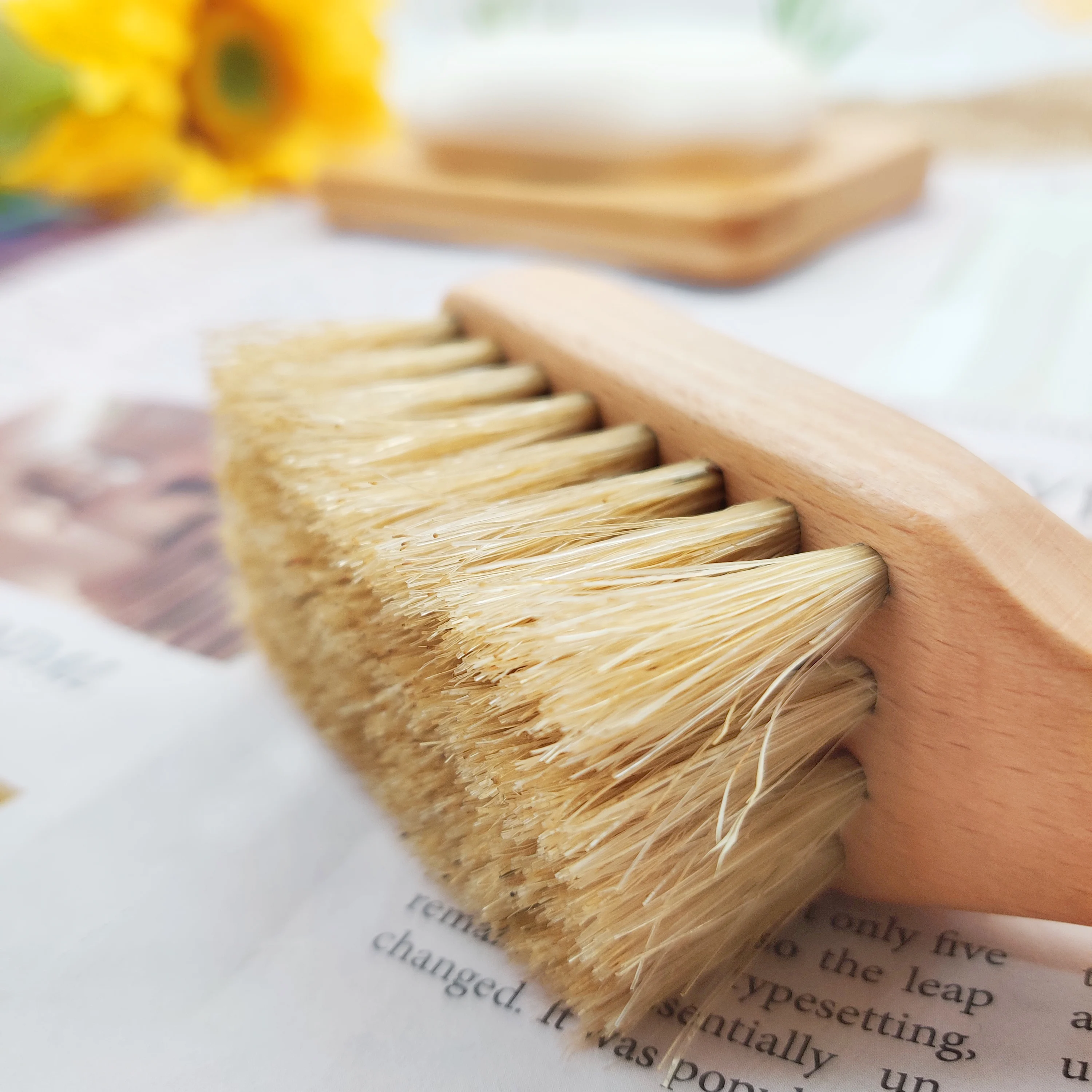 Cleaning tools custom bristle boar  Bamboo handle brush  cleaning brush