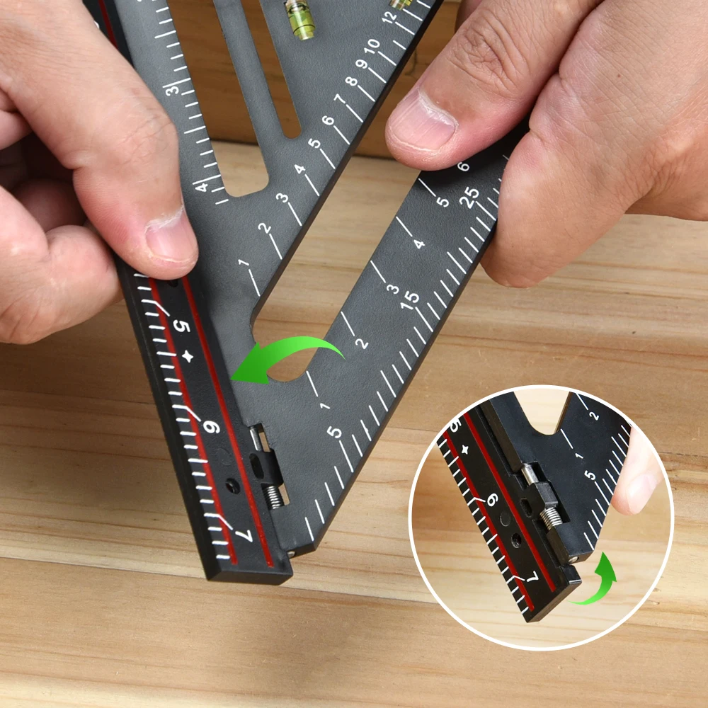 Innovative Triangle Rafter Square Woodworking Adjustable plastic From 90 or 180 Degrees for Accurate Flat Surface Work