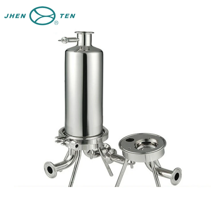 Sanitary filter housing, single cartridge filter
