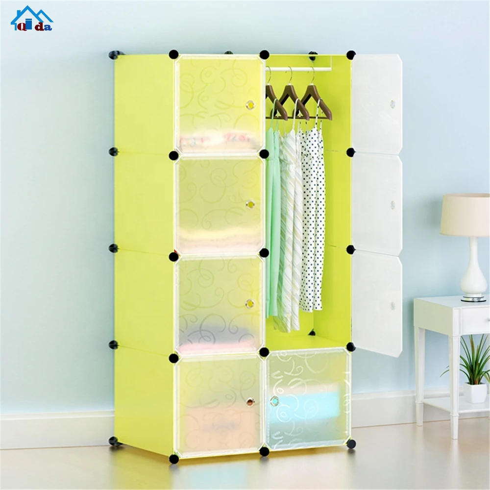 
Online Simple Portable Folding Plastic pp Baby Kids Wardrobe Design 