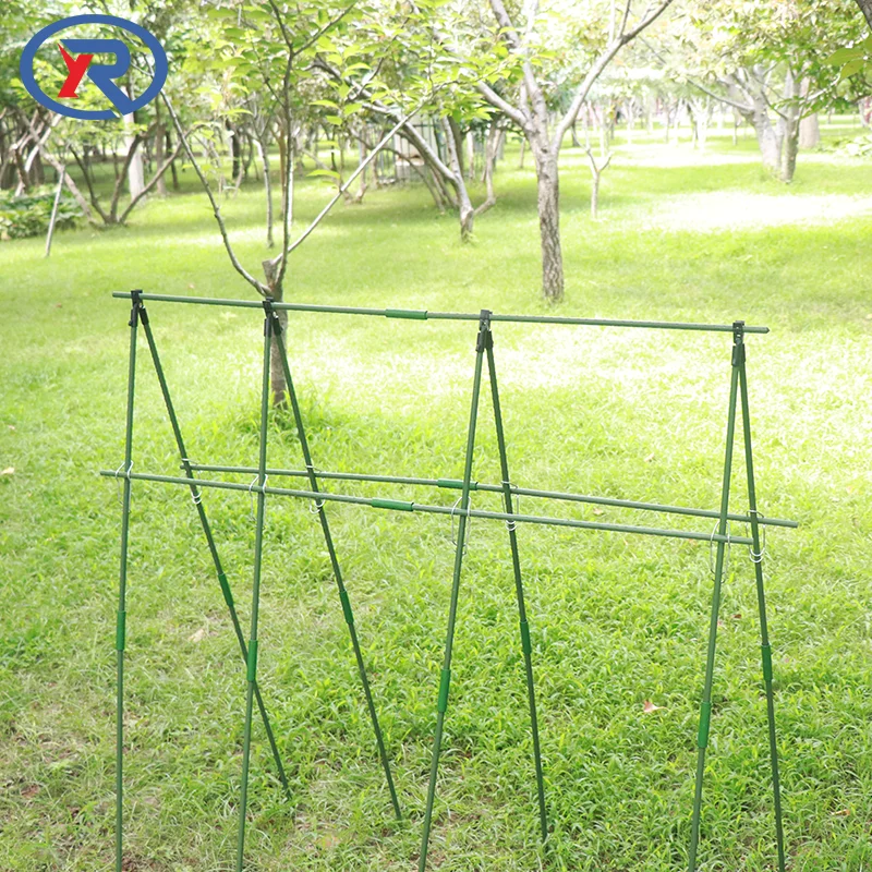 Garden PE Plastic Coated Steel Metal Plant Support Stakes For Tomato Cages