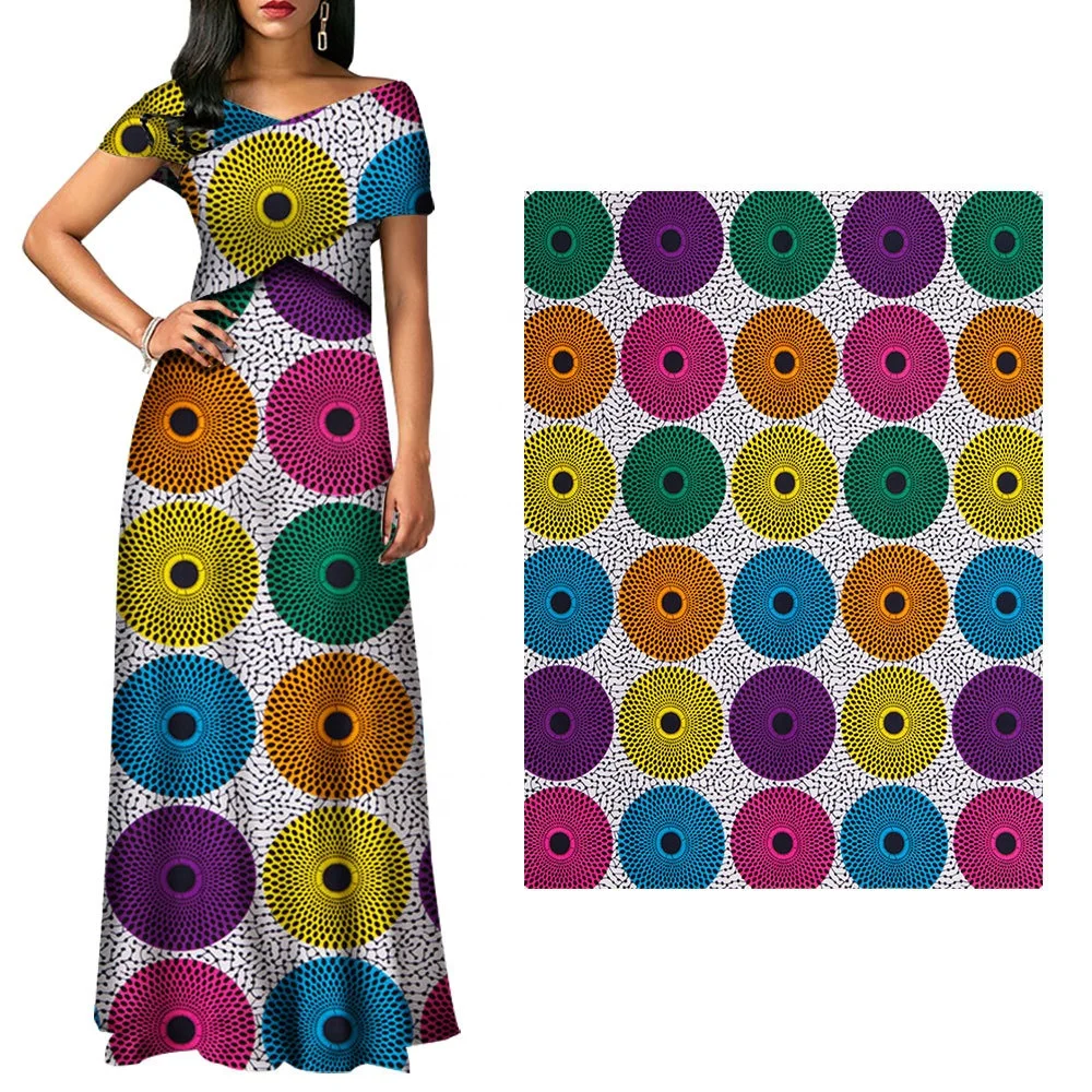 100% polyester oem African wax printed fabric double-sided printed wax national dress garment imitation batik fabric
