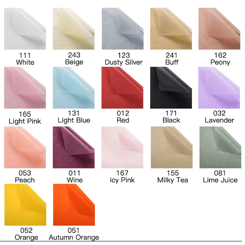 
Wholesale 17G New Flower Wrapping Paper Gift Packing Colorful Tissue Paper 