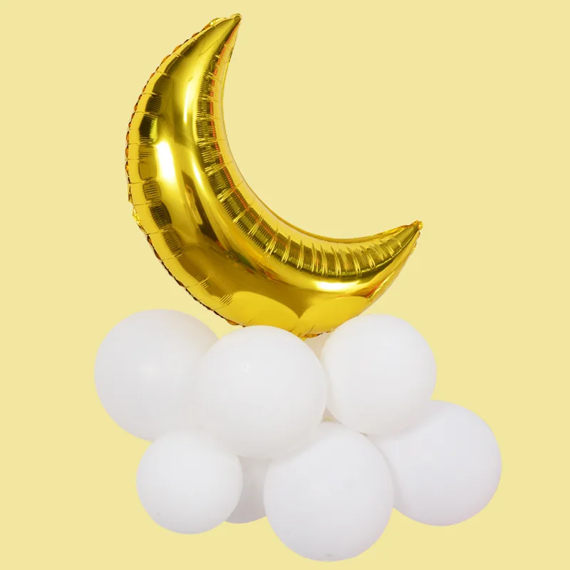 Ramadan EID Mubarak Birthday Party Home Background Decor Balloon Multi Colors 28 Inch Luna Crescent Moon Shape Foil Balloon