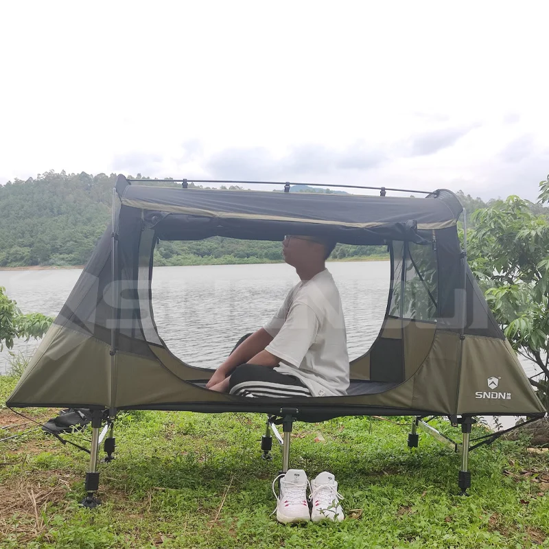 Portable canvas wholesale off ground swag tent waterproof outdoor camping tent folding bed off the ground tent jungle fishing