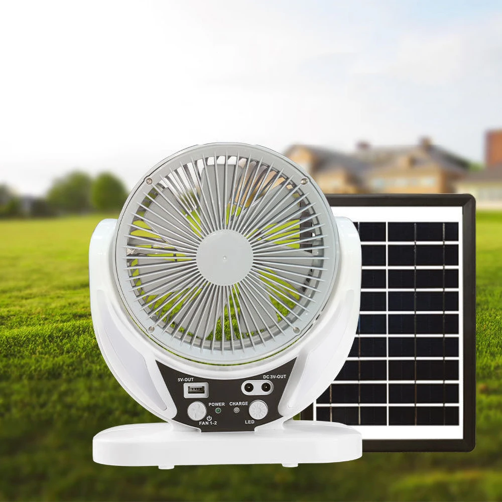 Wholesale Rechargeable Solar Energy Fan All-in-One Solar Fan for home and camping outdoor