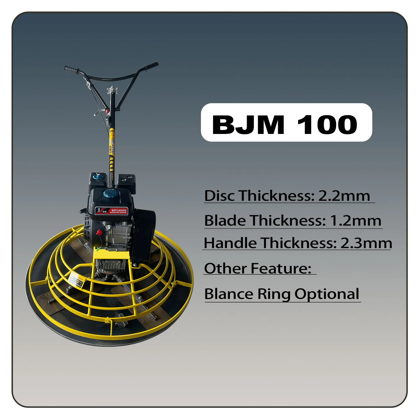 Efficient Smooth Low Noise Manganese Steel Blade Concrete Power Trowel New Construction Trowel Machine