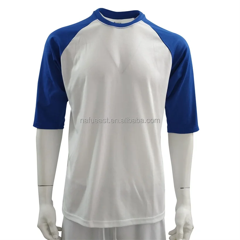 3XL-5XL Basic Raglan Middle Sleeves Baseball T-Shirt 2 fabrics