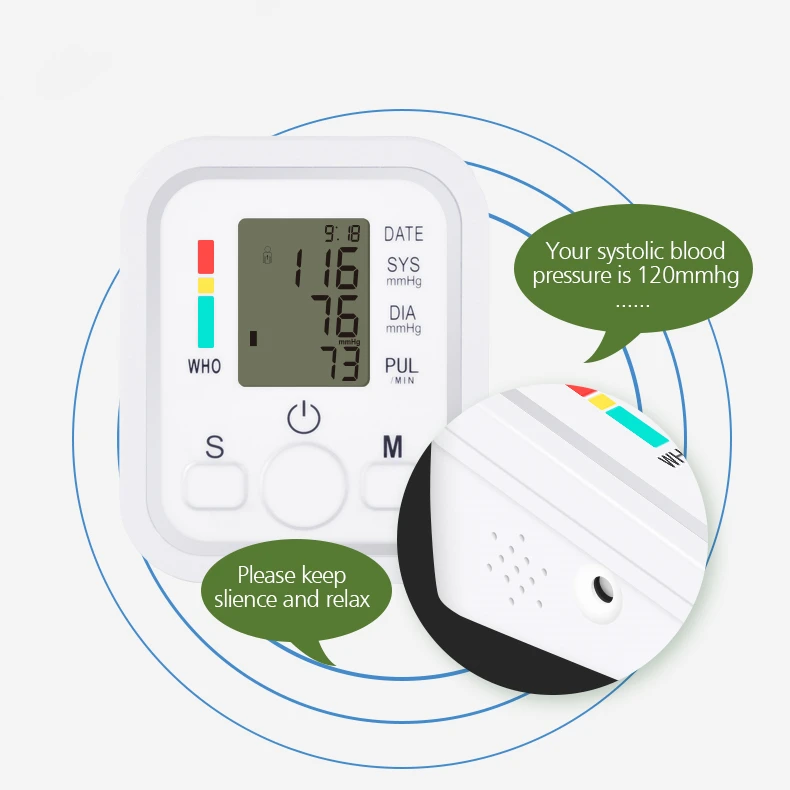 
Arm Type Digital Automatic Smart BP Monitor For Home And Hospital Use With Voice Broadcast Blood Pressure Monitor 