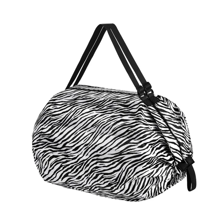 Grocery Bag in Japanese Style Grocery Bags Reusable Foldable for Shopping Zebra Leopard Camouflage Women Travel Bag