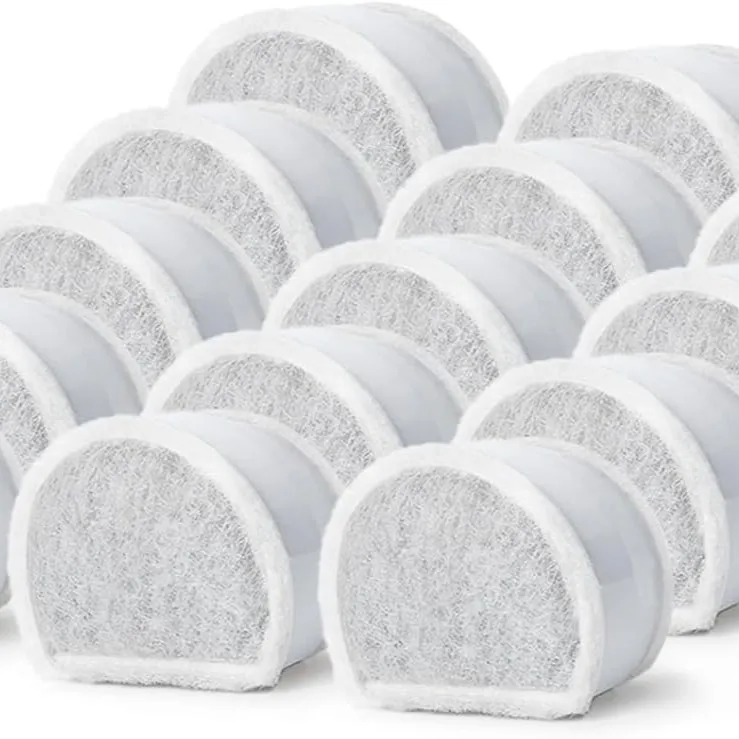 Cat Water Fountain Filters Replacement Carbon Filters and Foam Sponge Pre-Filter Fit for Multiple Ceramic Pet Fountains