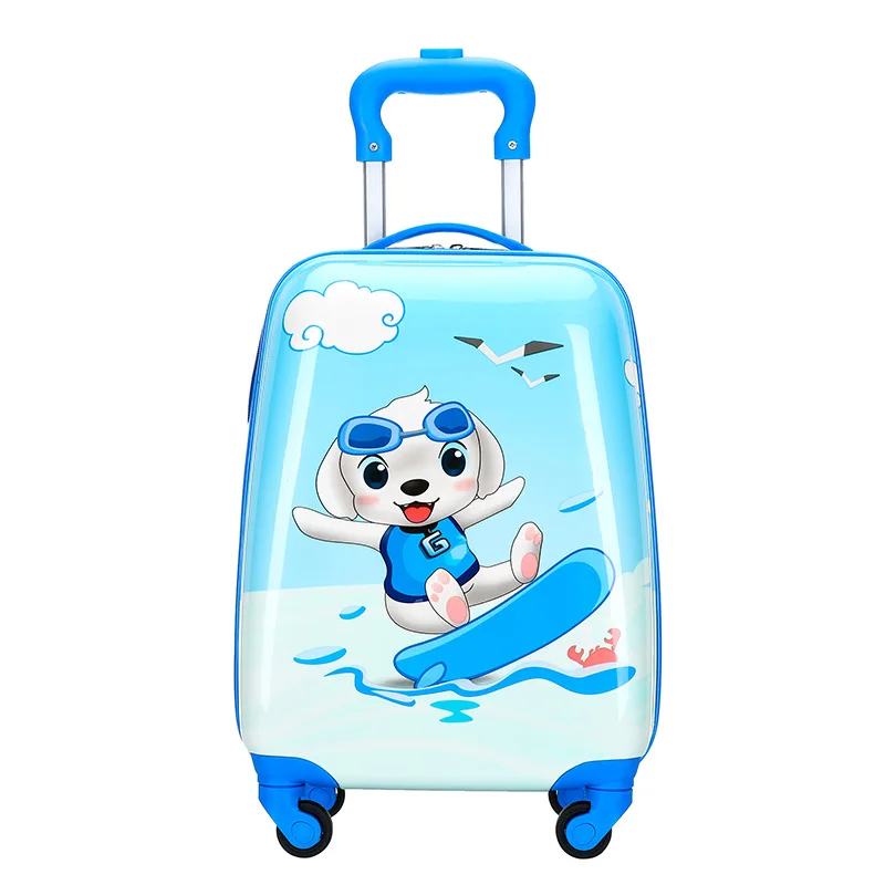 New Arrival 18 Inch ABS Travel Luggage Cartoon Suitcase for Kid Universal Wheel Trolley Case with Different Patterns kids