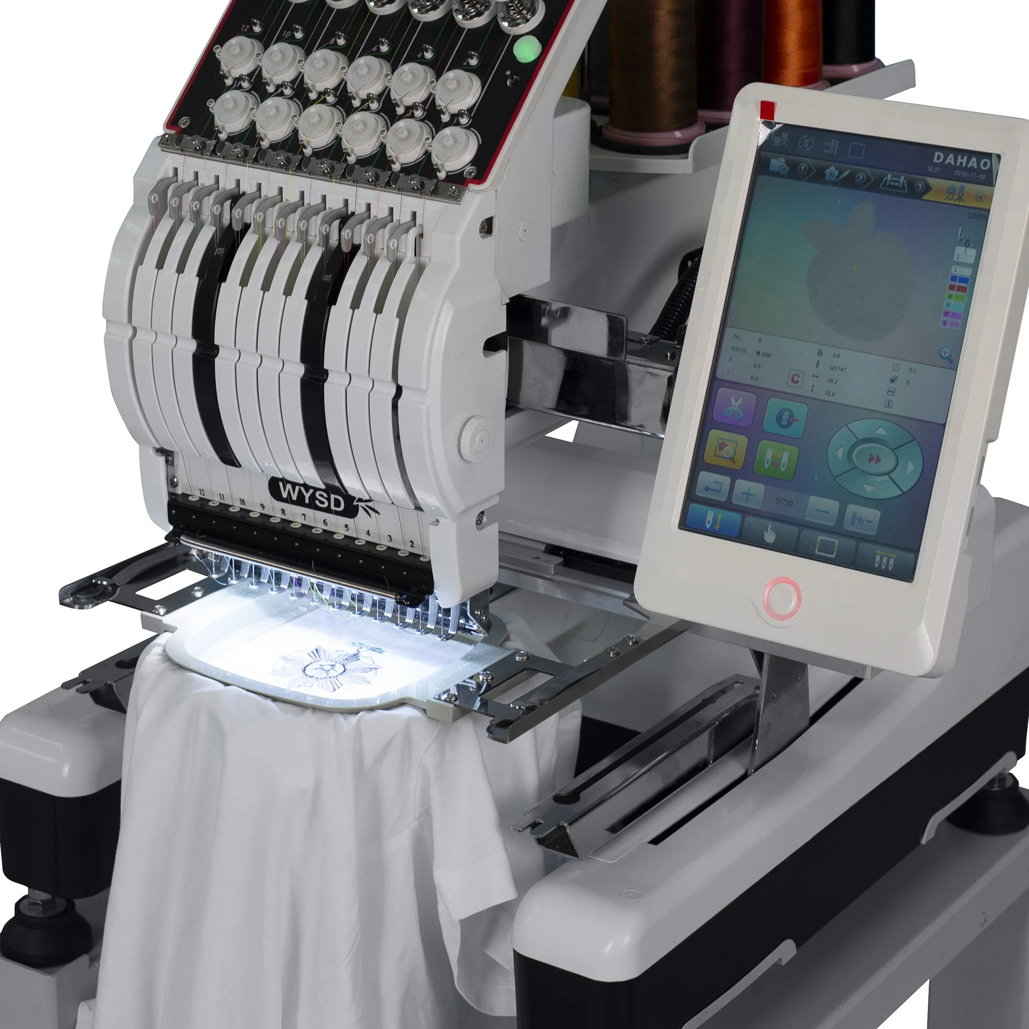 
Single Head 9 Needles Computer Digital Embroidery Machine For Cap T-shirt Clothes Garment 