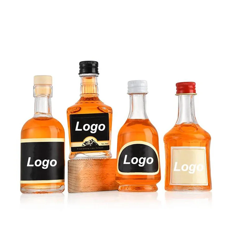 Wholesale 50ml Clear Mini Glass Liquor Bottle Various Styles for Tequila Gin Whisky Empty Glass Liquor Bottle