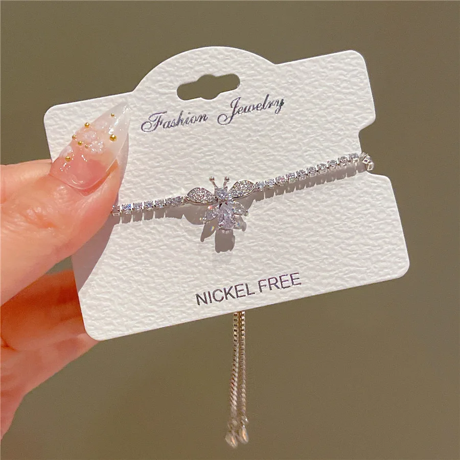 QIAOXIYA  J1225     Elegant Little Bee Silver Bracelet Versatile Advanced Edition Micro Set Style Handmade Ornament