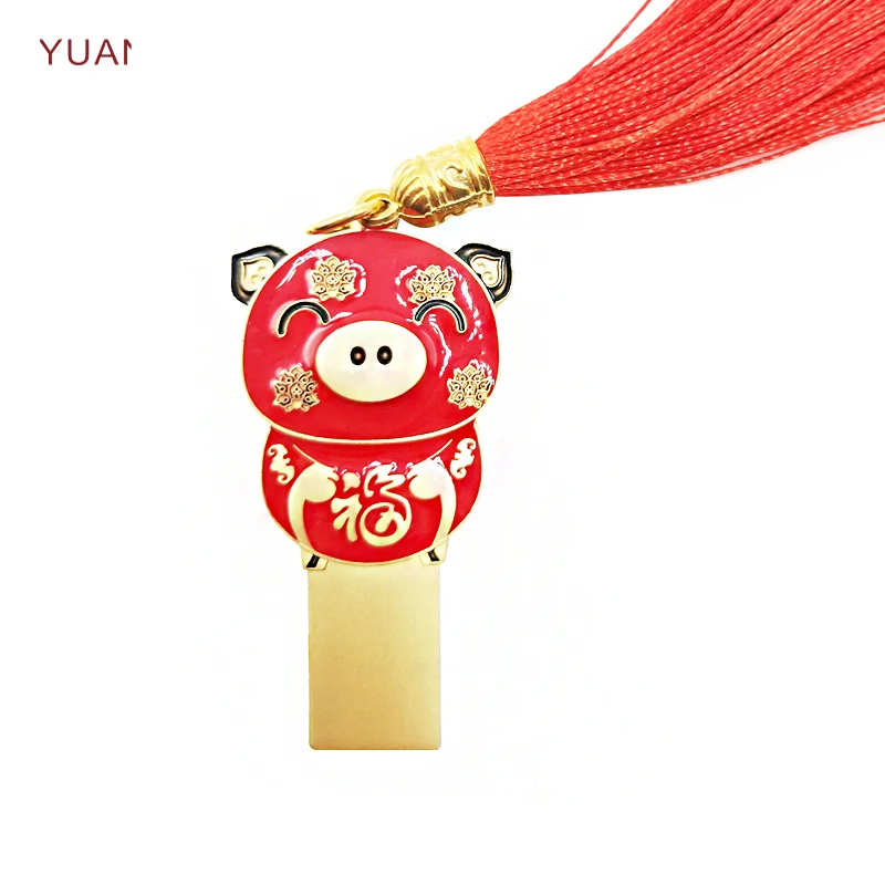 Hot Selling Lucky Pig Character Metal Cartoon Shape USB Flash Drive