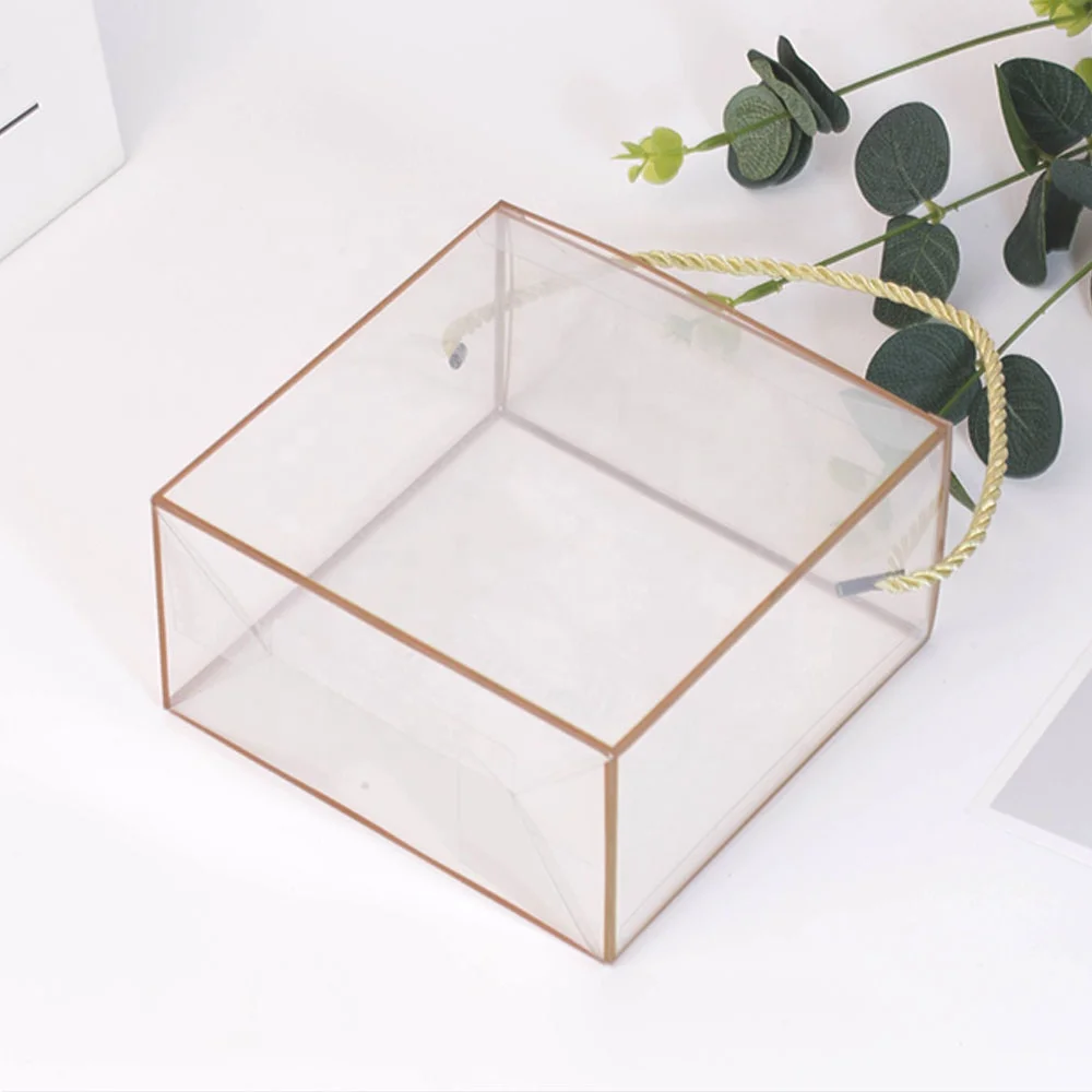 Портативная прозрачная подарочная коробка с ручкой для свадебной вечеринки, конфет, шоколада, упаковочные коробки