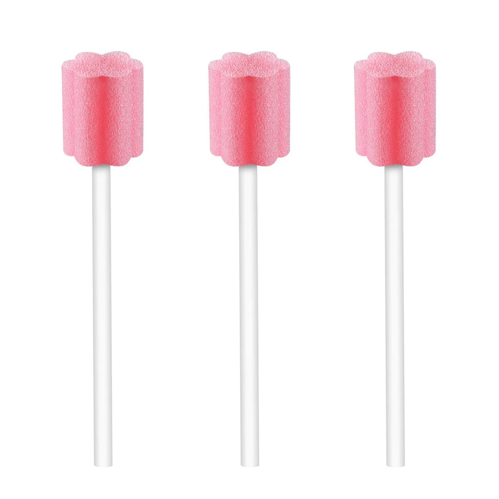 Disposable Pink Isopropylic Water Stick Oral Care Swabs Oral Care Sponge Swab Tooth Brush Baby Elderly Medical Consumables Tooth