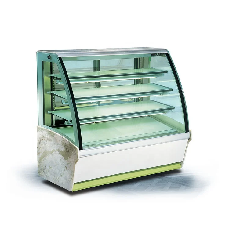 square glass cake display fridge showcase stand up upright refrigerator