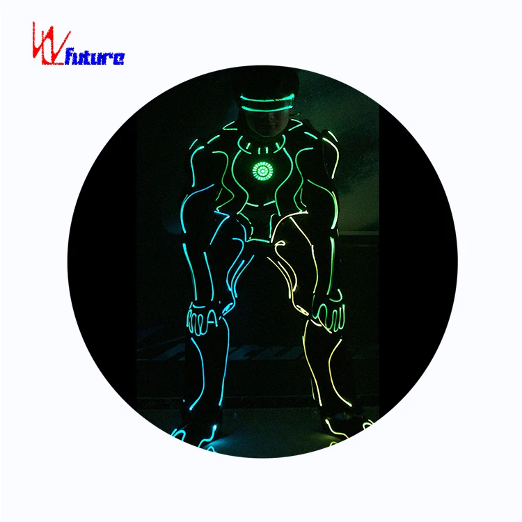 Futuristic science-fiction movies with a strong sense of technology play glowing costumes