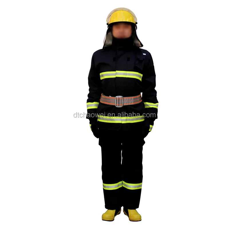 European Standard  EN 469 Aramid Fireman Flame Retardant Fire Fighting Clothing Firefighter Suit