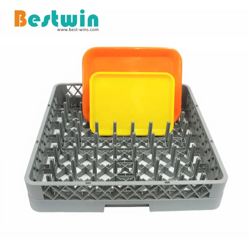 64/25 Peg Plastic Plate Tray Divider Dish Storage Rack Commercial Dishwahser Basket