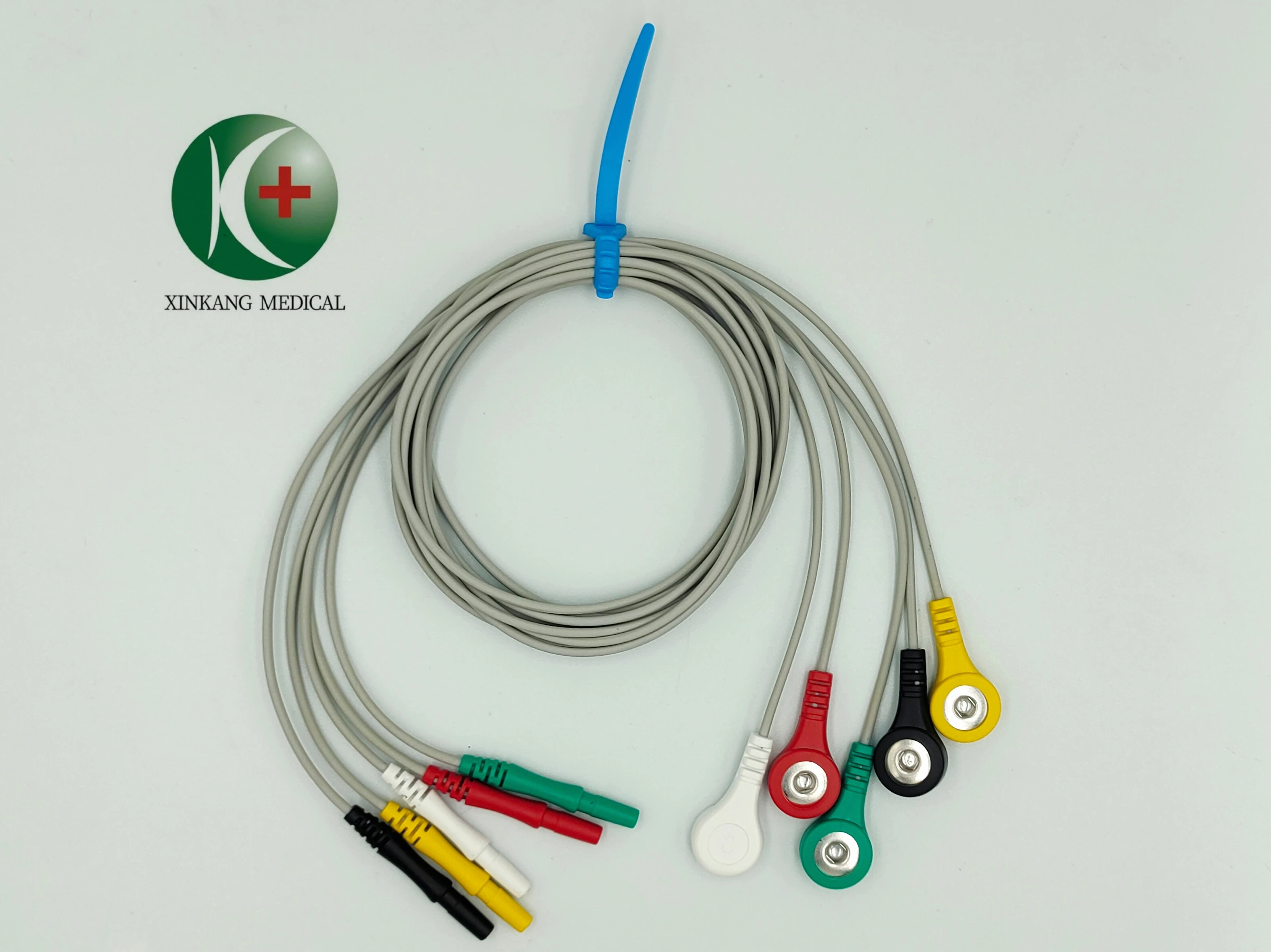 Compatible  Din 5 Lead IEC ECG Cable Lead Wires Snap Button