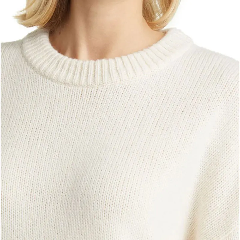 Solid Camel Winter O-Neck Simple Design Breathable Cashmere Knitwear Women Loose Sweater for Winter