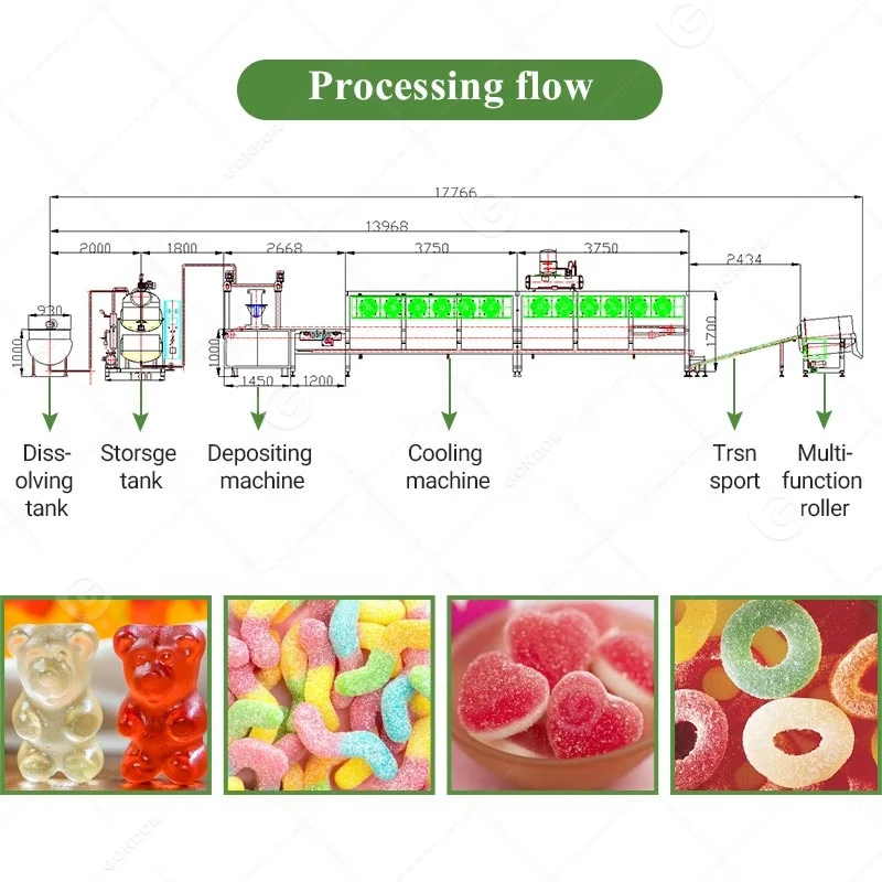 Gelatin Agar Gummy Bear Candy Carton Bonbon Maker Machine Les Bonbone De Bonbons Qarn Ghazal Production Line