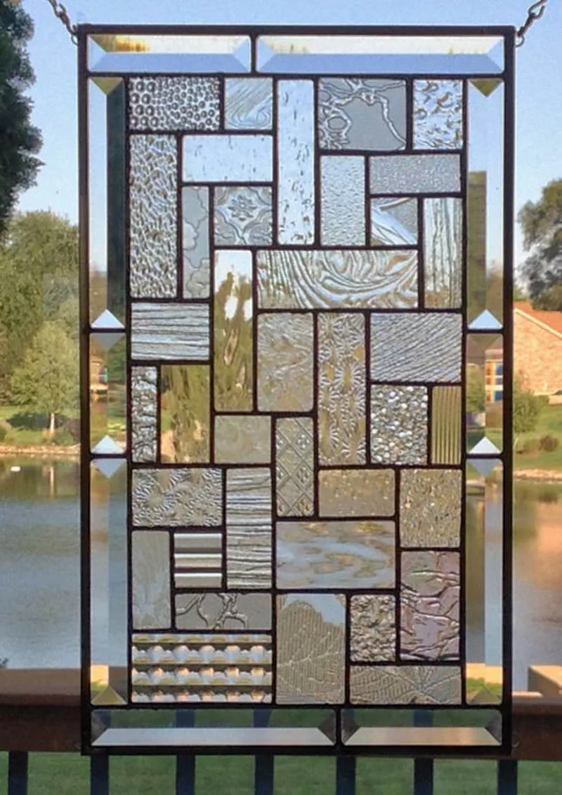 Stainless steel partition with glass panel decorative screen