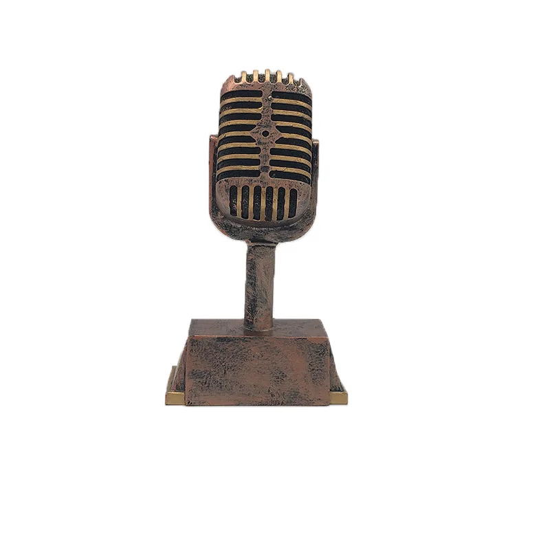 Microphone trophy display resin crafts private competition music gift to send customers KTV