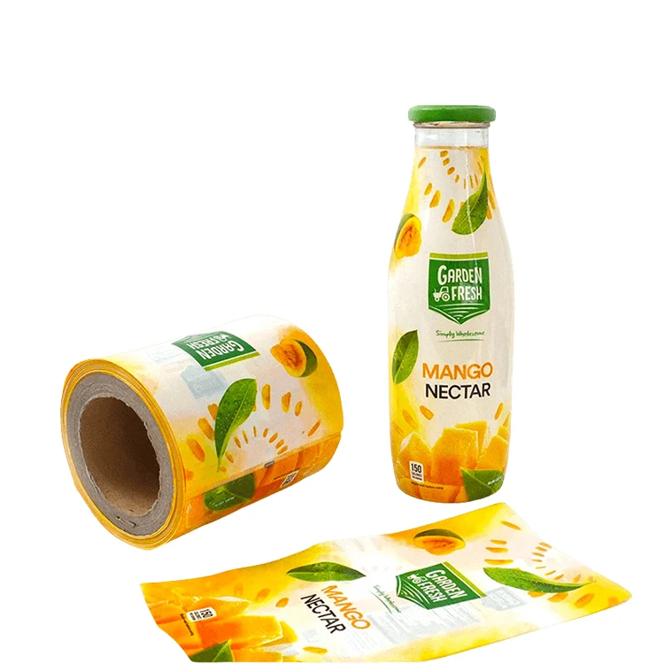 Custom Logo Printing Heat Shrink Sleeves Rolls PET PVC Film Plastic Wrap Shrink Sleeve Label for Juice Bottle Beverage