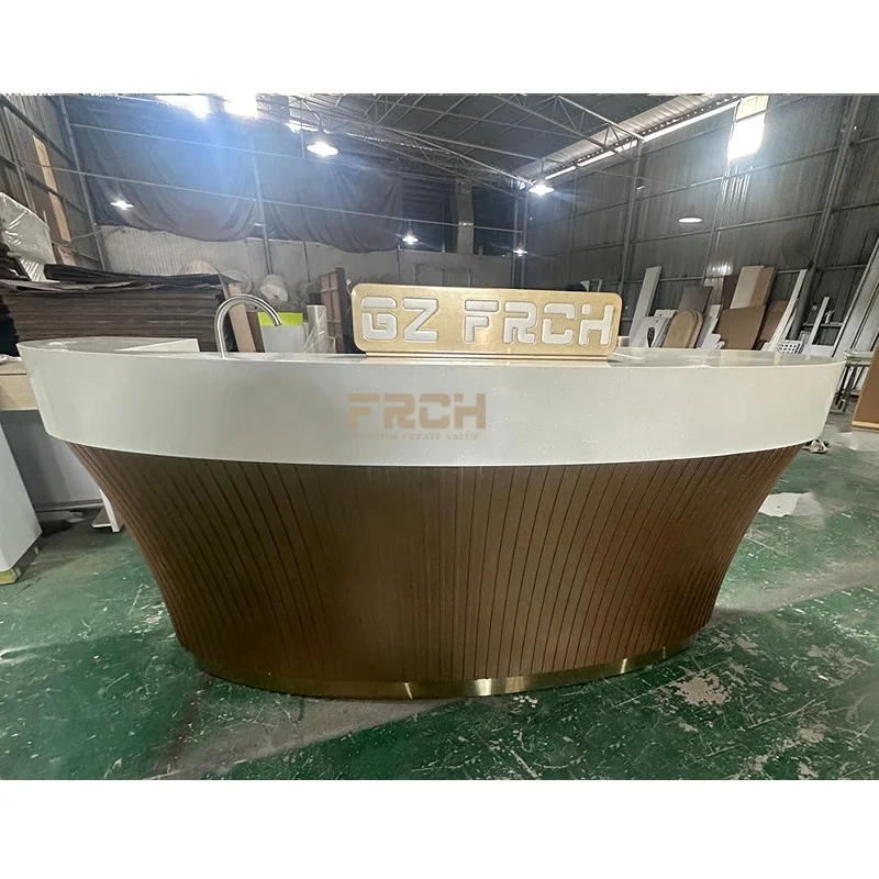 Indoor Movable Curved Modern Design Snack Bar Furniture Coffee Shop Home Event Bar counter with led light