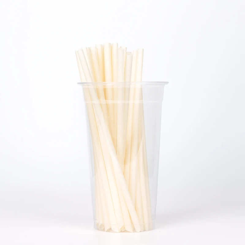 LOKYO Biodegradable rice pla straws compostable milktea disposable straw with customize wrapper