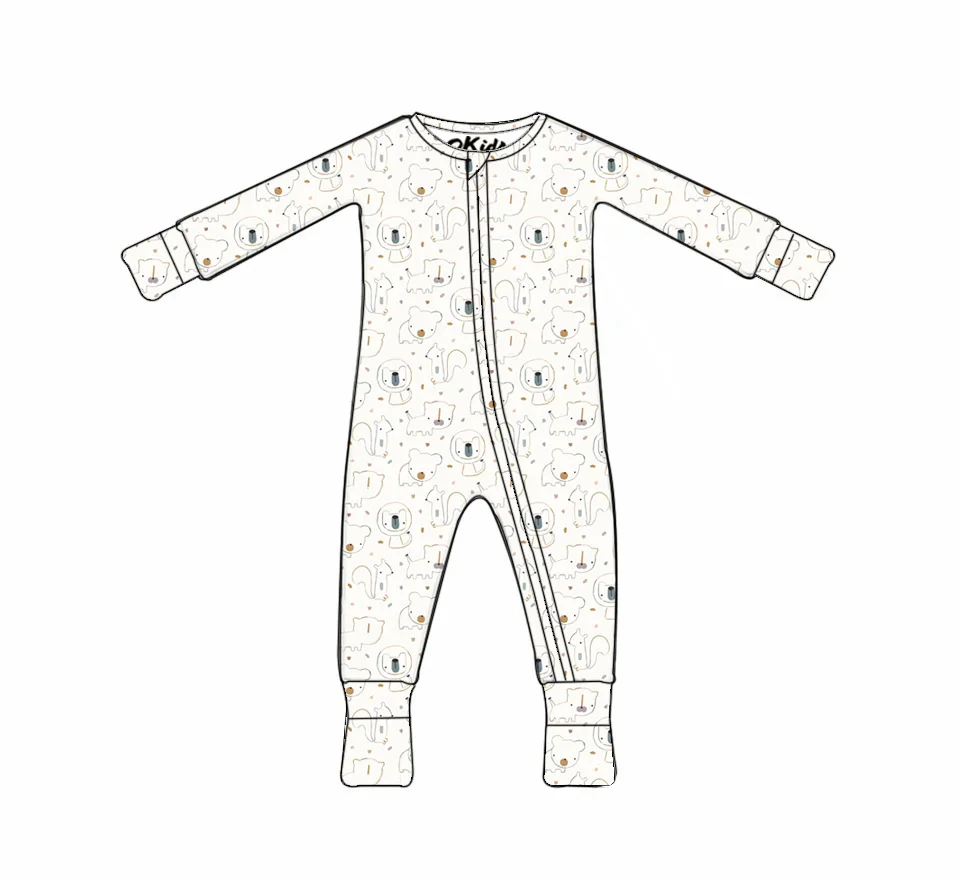 OEKO GOTS Certified 70% Bamboo 30% Organic Cotton Kids Clothing Customized Infant Jumpsuit Printing Baby Rompers