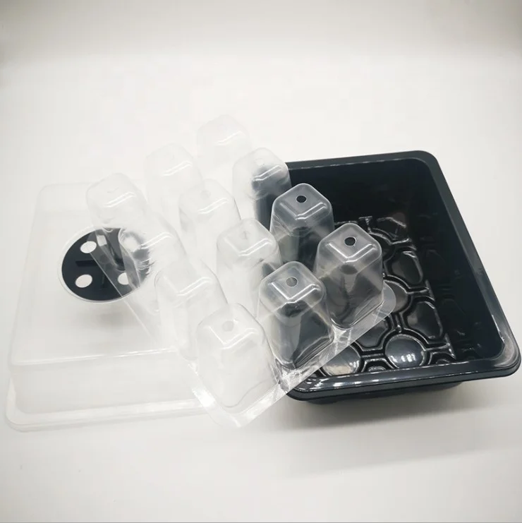 
Newly Factory Plant Plastic Breathable Cover Nursery Pot Grow Box 6 Cell 12 Cell Germination Seeding Plate Seedling Tray 