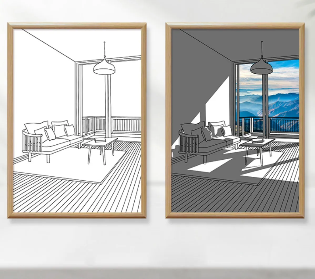 New Ins Popular Decorative Painting Lamp Home Decor Night Light Art Picture Lighting Painting Led Light Frame Lamp