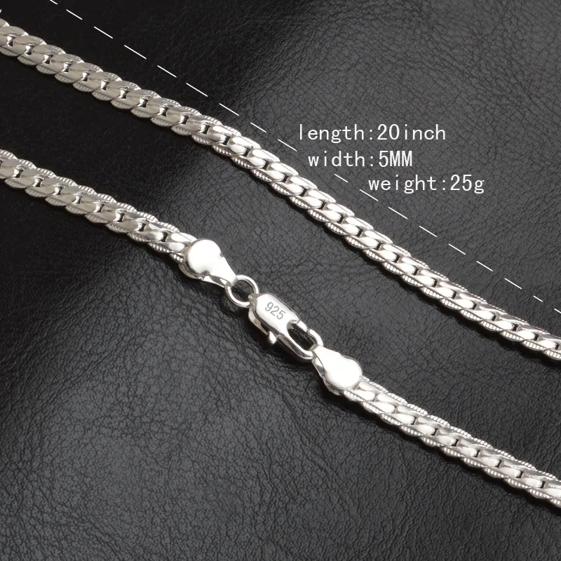 Hot Sale Silver Chain Necklace For Men And Women 18k White Gold Filled Necklace