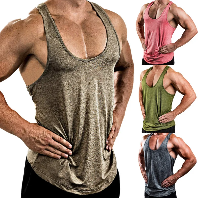 Wholesale Custom Sports Stringer Tank 100% Cotton Top Bodybuilding Men Gym Vest