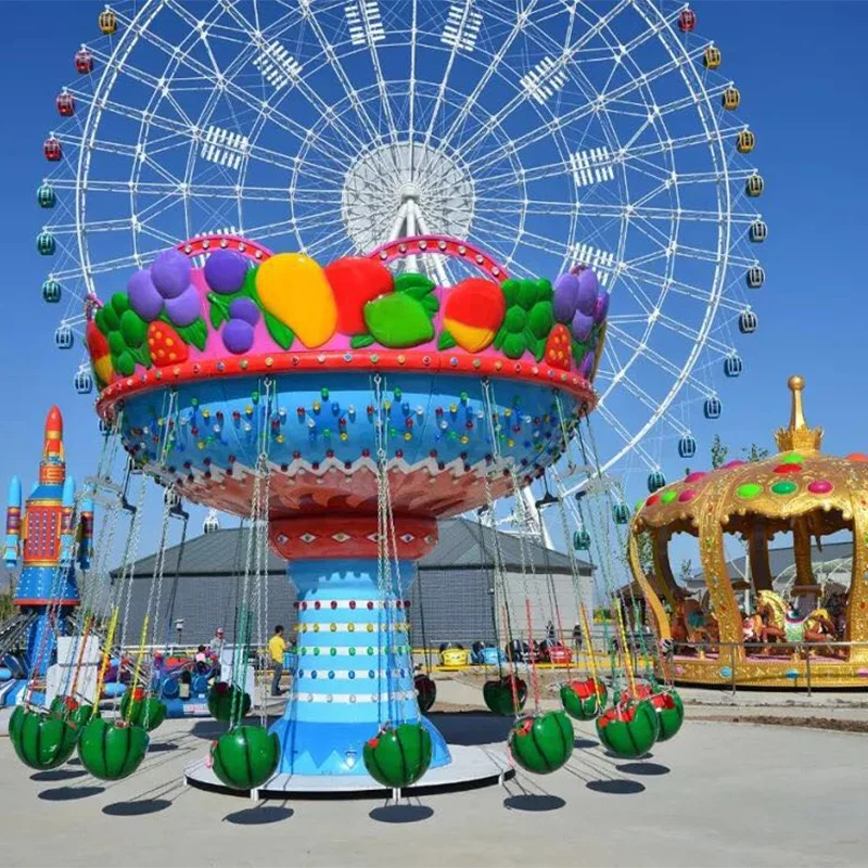 Factory cheap price amusement equipment rotating watermelon flying chair for children